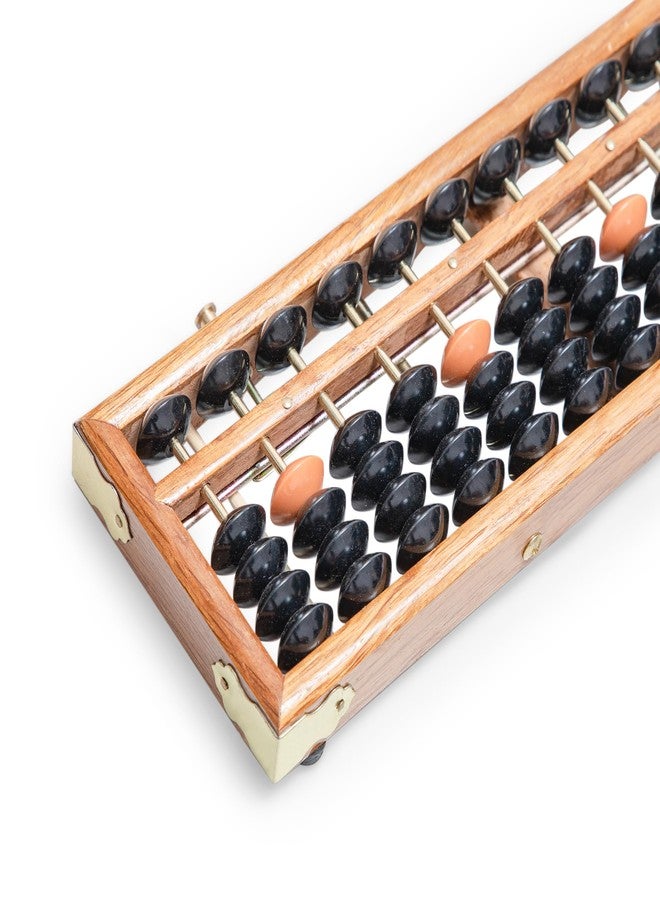 Black long Di fang Wooden Abacus - Professional 13 Column Soroban - 10.83 Inches (27.5 Centimeters) - Calculator with Reset Button - Made - Image 4
